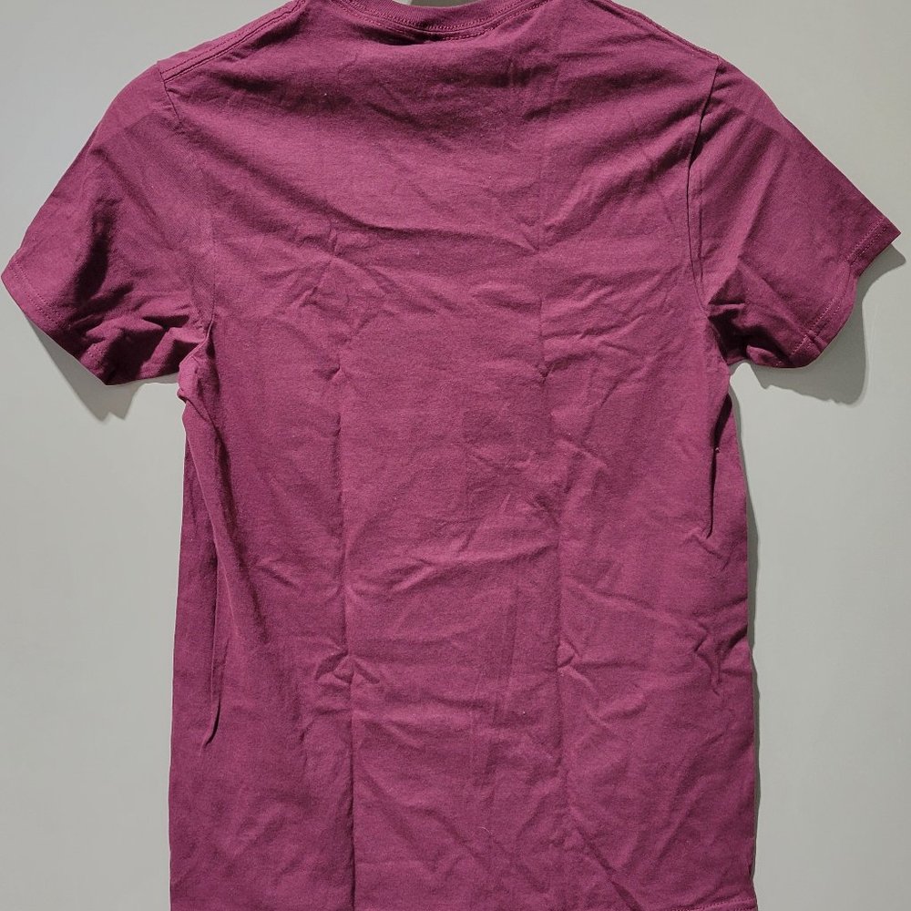 Harry Potter Men Small Hogwarts Express Platform 9 3/4 Crackle Screen Maroon Tee - Picture 4 of 6
